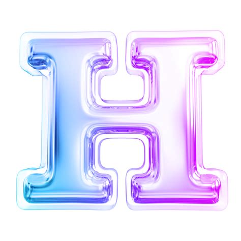 Gradient Letter H Font 3d Render 36305836 Png