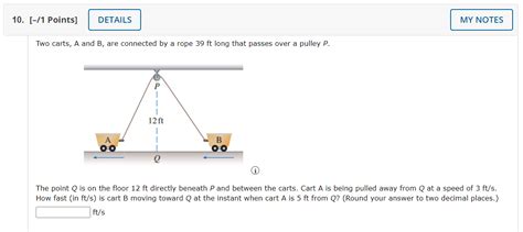 Solved Two Carts A And B Are Connected By A Rope Ft Long Chegg