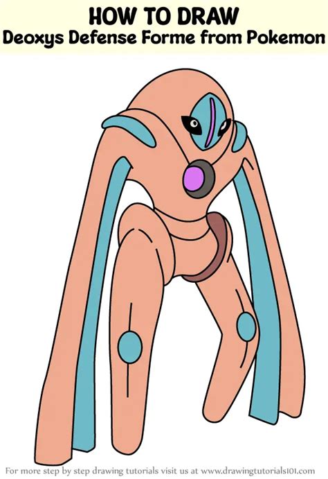 How To Draw Deoxys Defense Forme From Pokemon Pokemon Step By Step