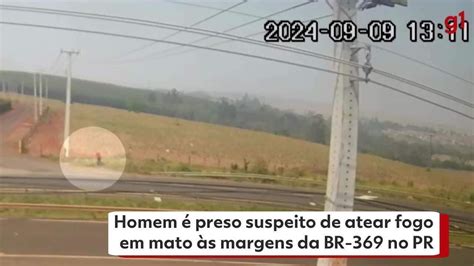 VÍDEO Homem é preso suspeito de atear fogo em mato às margens da BR