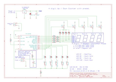 Pic 16f88 Based 4 Digit Up Down Counter Circuit With Explanation