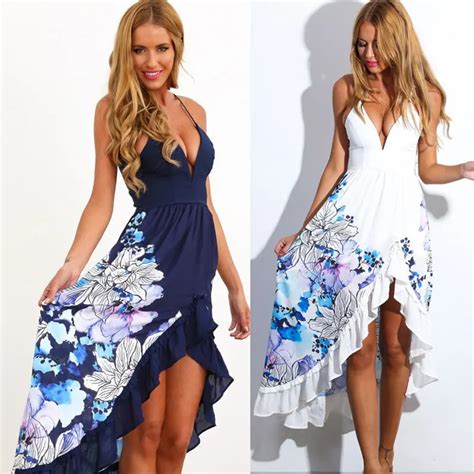 Womens Clothing Sexy Sling Summer Sundresses 2017 New Arrivals Fashion V Neck Print Beach Women