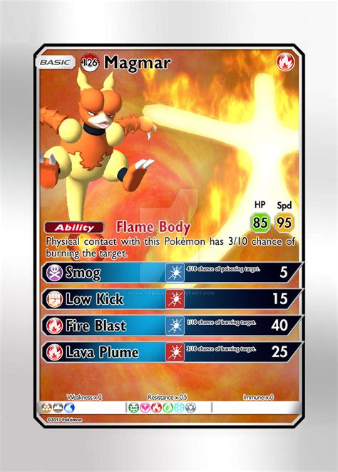 Pokemon Card - #126 Magmar by Nova-Nebulas on DeviantArt