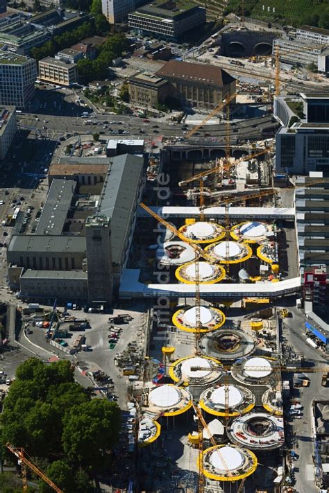 Luftaufnahme Stuttgart Bauarbeiten Stuttgart Am Hauptbahnhof In