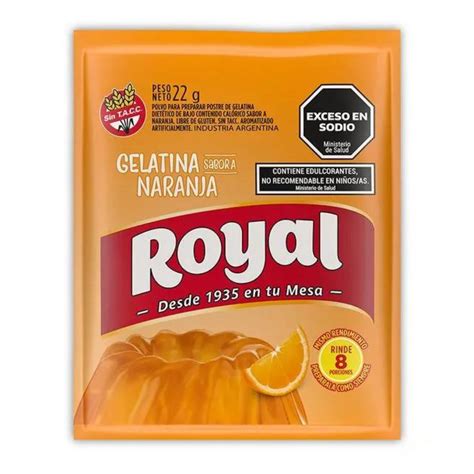 Gelatina Royal De Naranja 22gr X6 Unidades Toletole