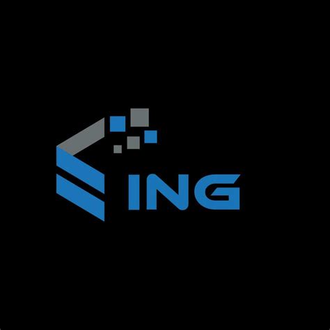 Ing Letter Logo Design On Black Background Ing Creative Initials