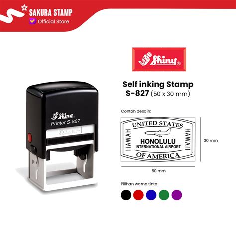 Jual SHINY SELF INKING STAMP STEMPEL PRINTER S 827 S 827D WITH DATER