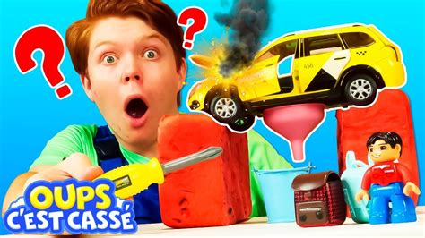 La R Paration D Un Taxi Cass Jeux Avec Voitures Pour Enfants Youtube