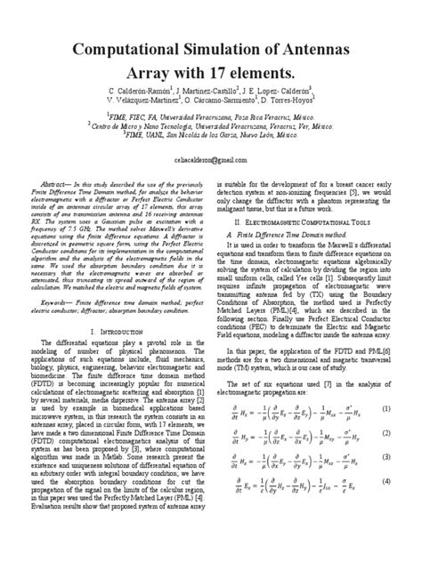 Pdf Computational Simulation Of Antennas Array Of Elements