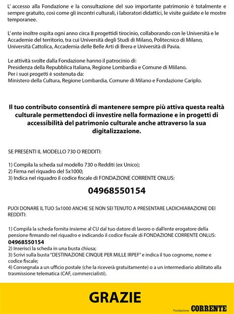 X Fondazione Corrente