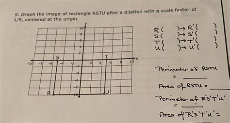 Solved Graph The Image Of Rectangle Rstu After A Dilation With A