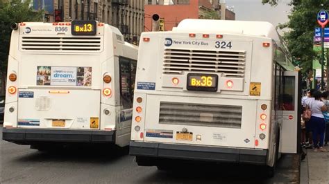 MTA NYC Bus New Flyer C40LF 324 NovaBus LFS 8366 Bx36 Bx13 YouTube