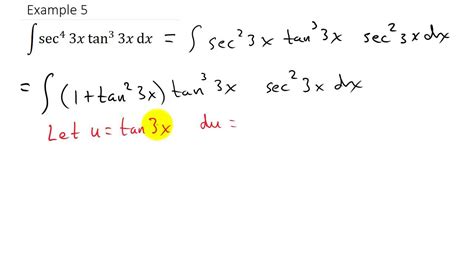 Trigonometric Integrals Example Youtube