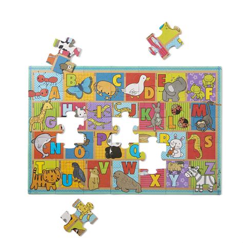 Melissa & Doug Natural Play Giant Floor Puzzle: ABC Animals (35 Pieces ...