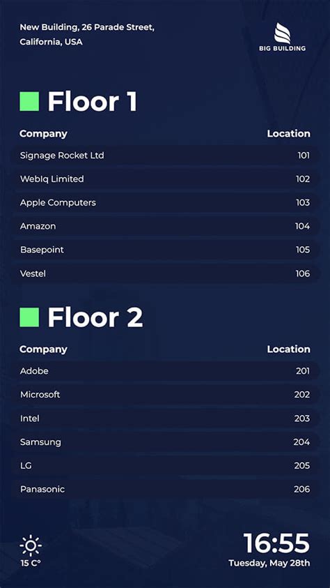 building directory digital signage application signage rocket