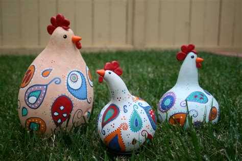 Gourd Chickens Gourds Crafts Hand Painted Gourds Crafts