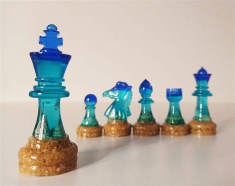 Ocean Themed Chess Pieces Set Resin Chess Pieces Handmade Etsy