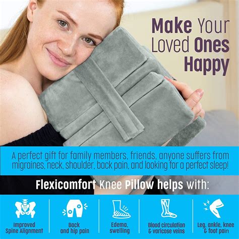 Flexicomfort Knee Pillow For Side Sleepers Removable Memory Foam