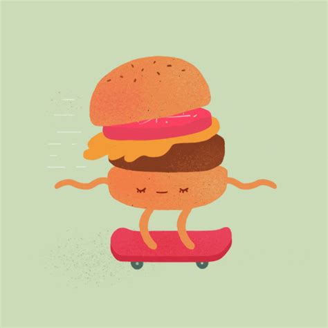 Animated Skating Burger GIF | GIFDB.com