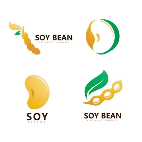 Soybean Logo Vector Template Design Healthy Food Simple Vector