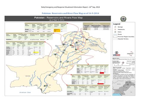 Pakistan- Reservoirs and River Flow Map as of 14-9-2014 - Pakistan ...