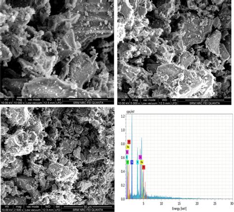 FE SEM Images And EDX Of The 5 Mol Pr Silicate Phosphor For Different