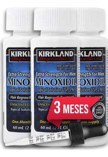 Minoxidil Kirkland 5 Solución Tópica 3 Meses De Tratamiento Meses