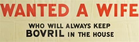 Original Vintage Poster Wanted A Wife Who Will Always Keep Bovril In The House For Sale At