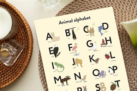 Animal Alphabet Poster ABC Poster Kids Educational Poster - Etsy