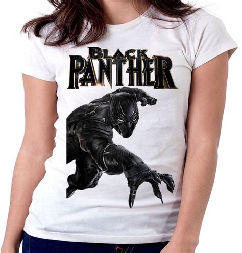 Blusa Feminina Baby Look Pantera Negra Black Panther Vingado