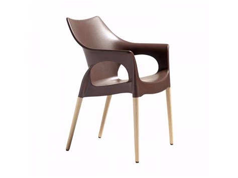 Stackable Technopolymer Chair With Armrests NATURAL OLA By SCAB DESIGN