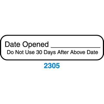 date opened label distinctive medical