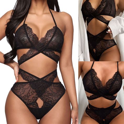 Uublik Valentines Lingerie Set For Women Plus Size Babydoll Bodysuit