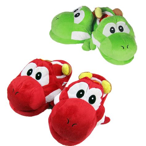 Super Mario Green Yoshi Plush Slipper Indoor Warm Shoes | giftcartoon