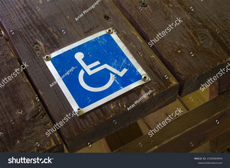 Wheelchair Handicap Sign Disabled Blue Symbol Stock Photo 2185064959 ...