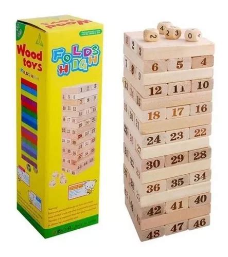 Jenga Madera Encastre Bloques Juego Mesa Ingenio Dados Cuotas Sin