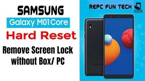 Samsung M01 Core Hard Reset Sm M013f Pattern Unlock Without Pc YouTube