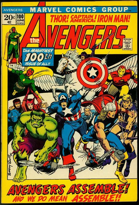 Avengers #100 1972- Classic Barry Smith cover- All members assemble VF ...