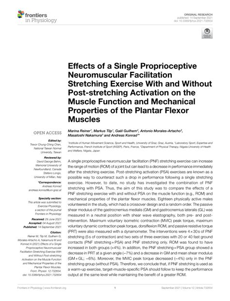 Pdf Effects Of A Single Proprioceptive Neuromuscular Facilitation