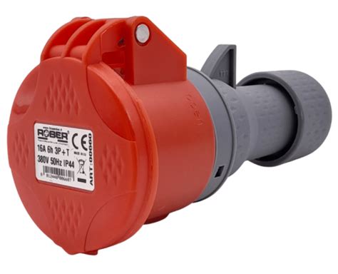 Spina Elettrica Industriale CEE Rossa 3P T N 16A 380V IP44 Cod 00654