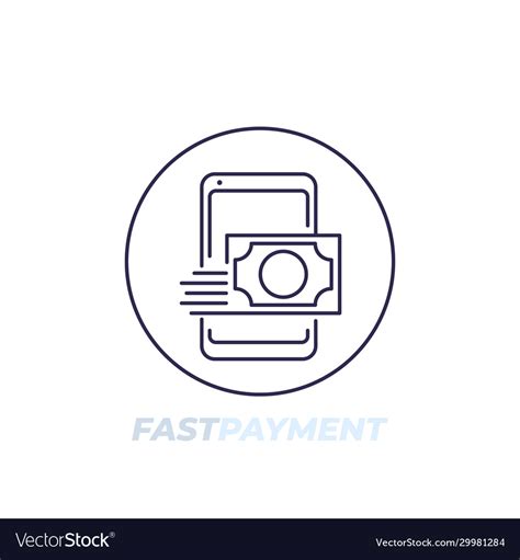 Fast Money Transfer Line Icon Royalty Free Vector Image