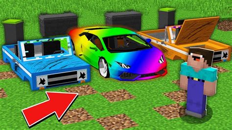 Minecraft NOOB Vs PRO NOOB FOUND SUPER RAINBOW CAR IN THIS SECRET