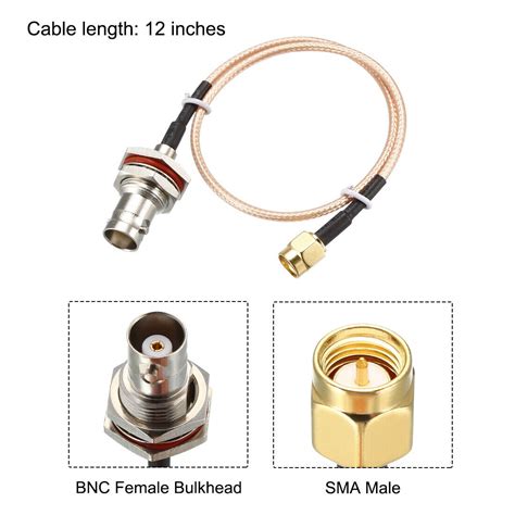 2Stück RF Koaxialkabel SMA Stecker auf BNC Buchse Schott RG316 12 Zoll