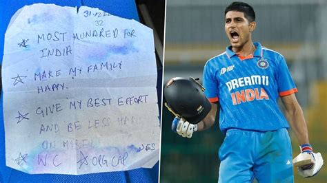 Unplanned Surprises Shubman Gill Handwritten New Year Goals Of