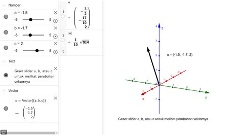 Vektor Di R3 GeoGebra