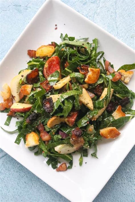 "charade" collard greens salad with bacon vinaigrette - Food Fidelity