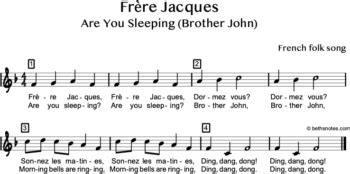 Frère Jacques Are You Sleeping Beth s Notes