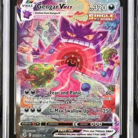 Gengar VMAX Fusion Strike 271 264 Holo Secret Rare Pokémon TCG CGC 10