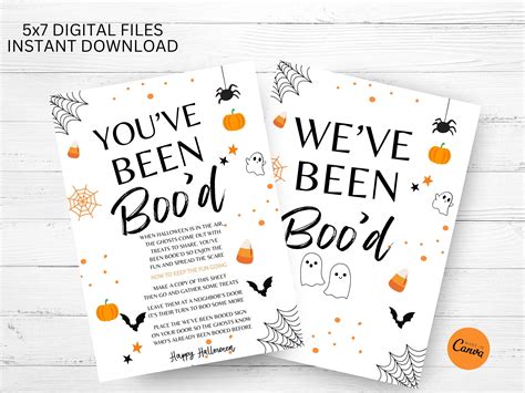 Youve Been Booed Printable Weve Been Booed Editable Halloween Sign Template Trick Or Treat