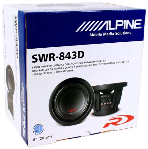 Alpine Swr D Inch Watt Dual Ohm Type R Subwoofer N Free